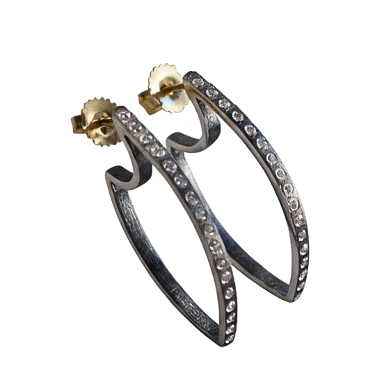 Large Celine Earrings - Silver