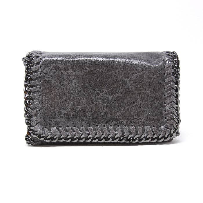 GF0390 GENUINE ITALIAN LEATHER CROSSBODY CLUTCH