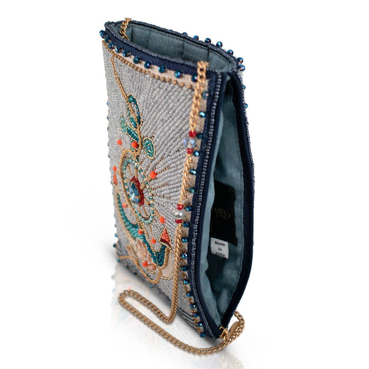 Keep It Steady Anchor Nautical Beaded Crossbody Phone Bag