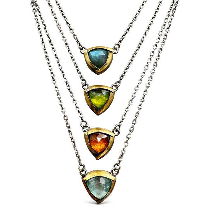 Petite Trifold Necklace - Sky Blue Kyanite