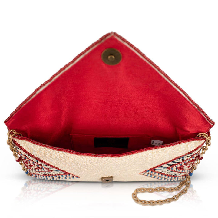 Tied & True Red and Blue Beaded Bandana Inspired Crossbody