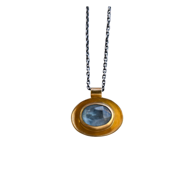 Oval Well Necklace ~ Sky Blue Kyanite