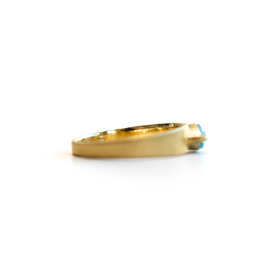 Tapered Band Ring - Blue Topaz