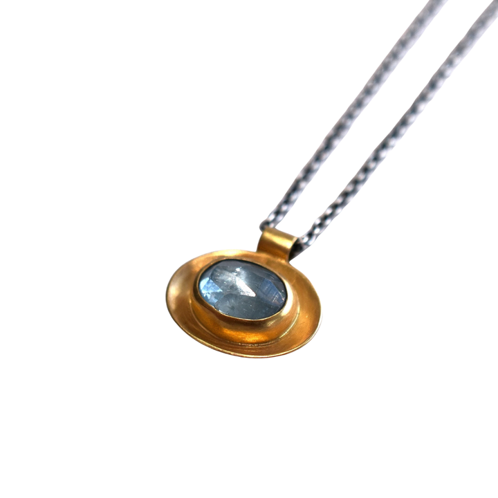 Oval Well Necklace ~ Sky Blue Kyanite
