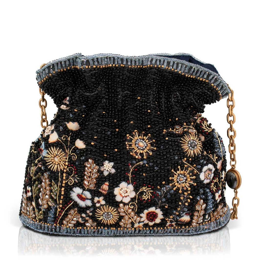 Le Jardin beaded floral crossbody bucket bag