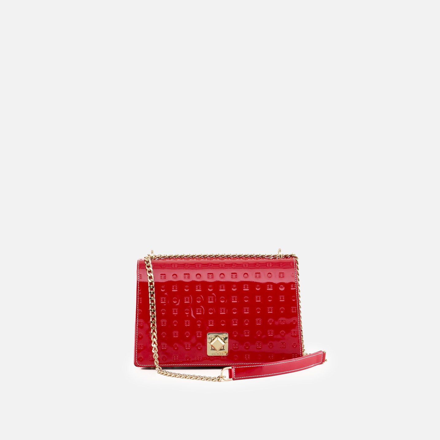 ARCADIA italian red shops square crossbody bag