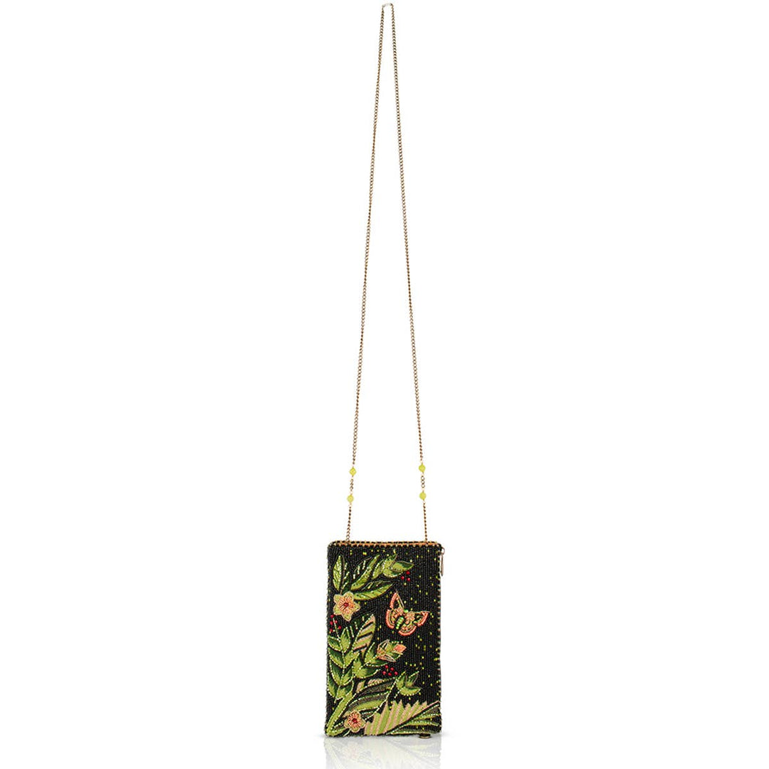 Enchanting Evening beaded black and green crossbody bag