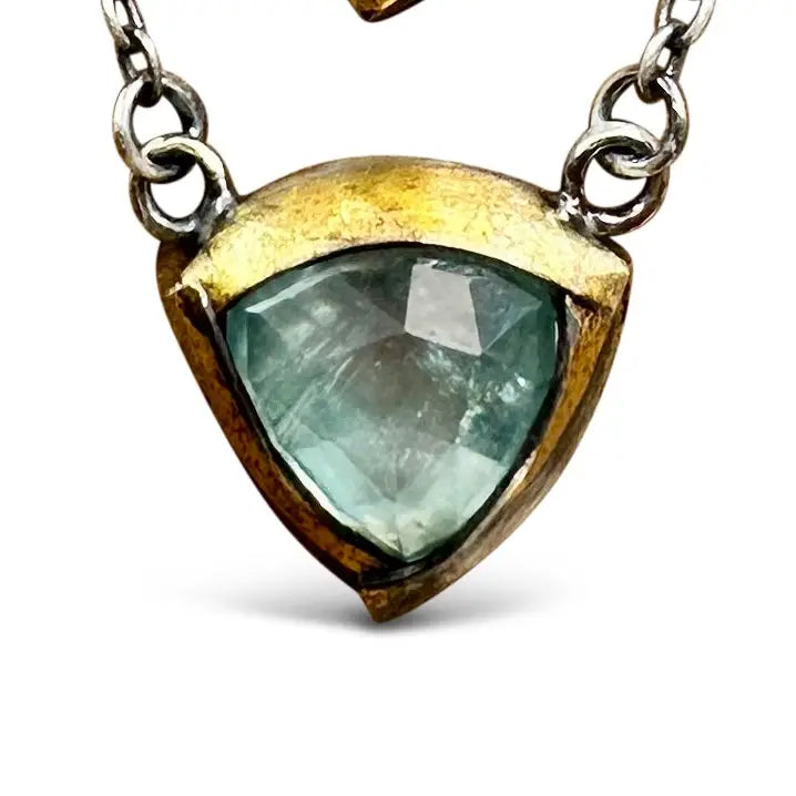 Petite Trifold Necklace - Sky Blue Kyanite