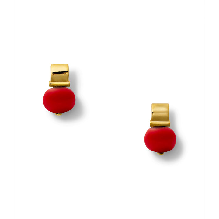 Petite +Sweet Smooth Pebble Pearl Post Earrings - Gold/Grey