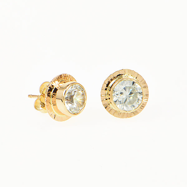 Natural White Zircon Faceted Earrings