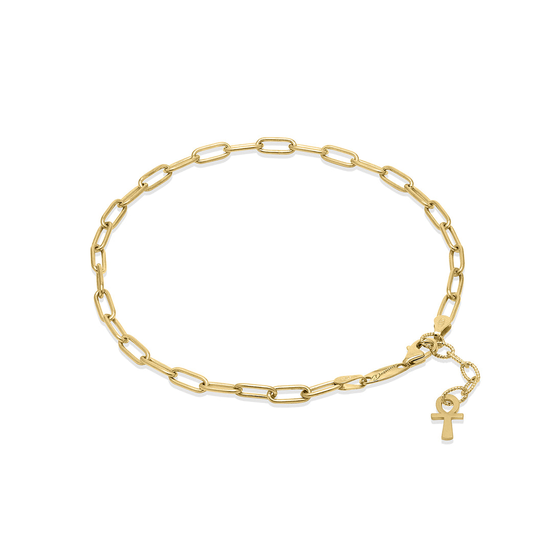 Paper Clip Anklet - Gold