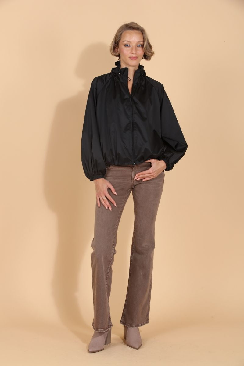 Full Zip Blouson Jacket - Black