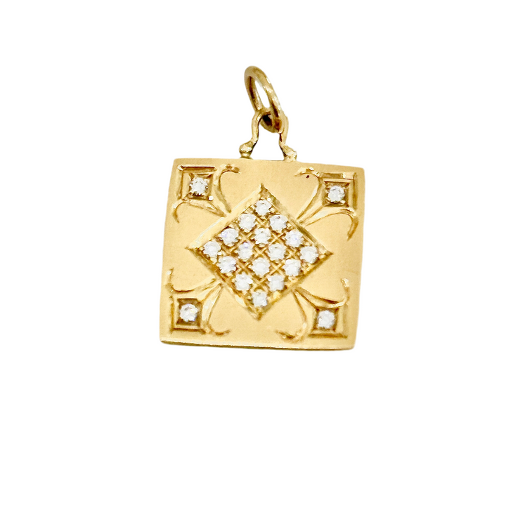 Gold Oval Star Charm