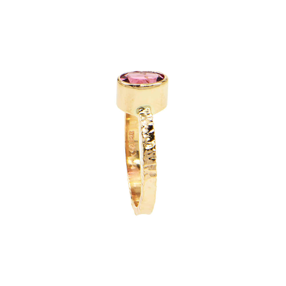 Pink Tourmaline Faceted Ring