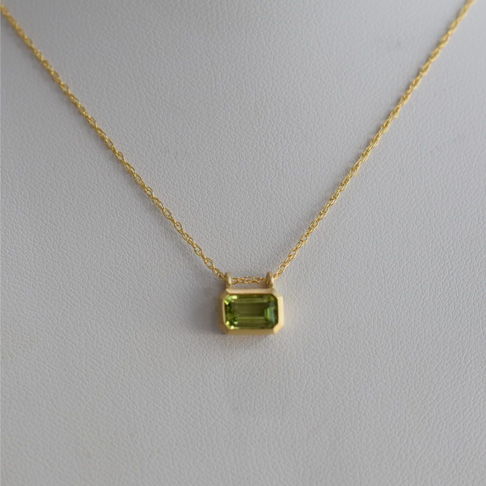 Peridot Bezel Pendant Necklace