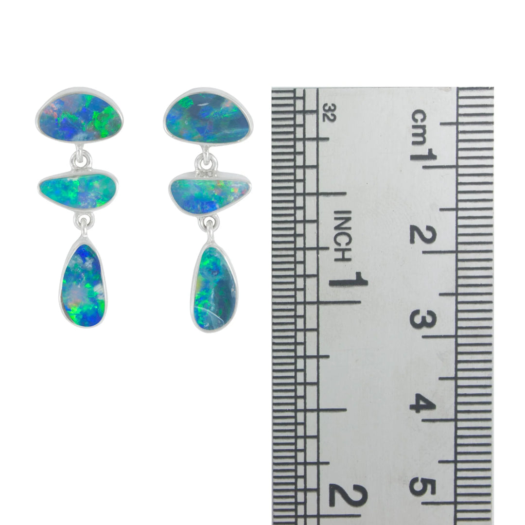Free Form Opal Drop Earrings
