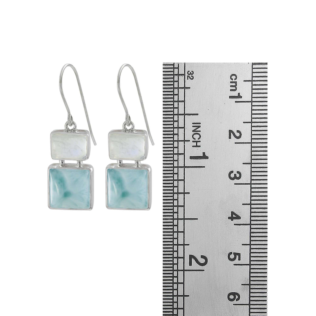 Rainbow Moonstone & Larimar Earrings