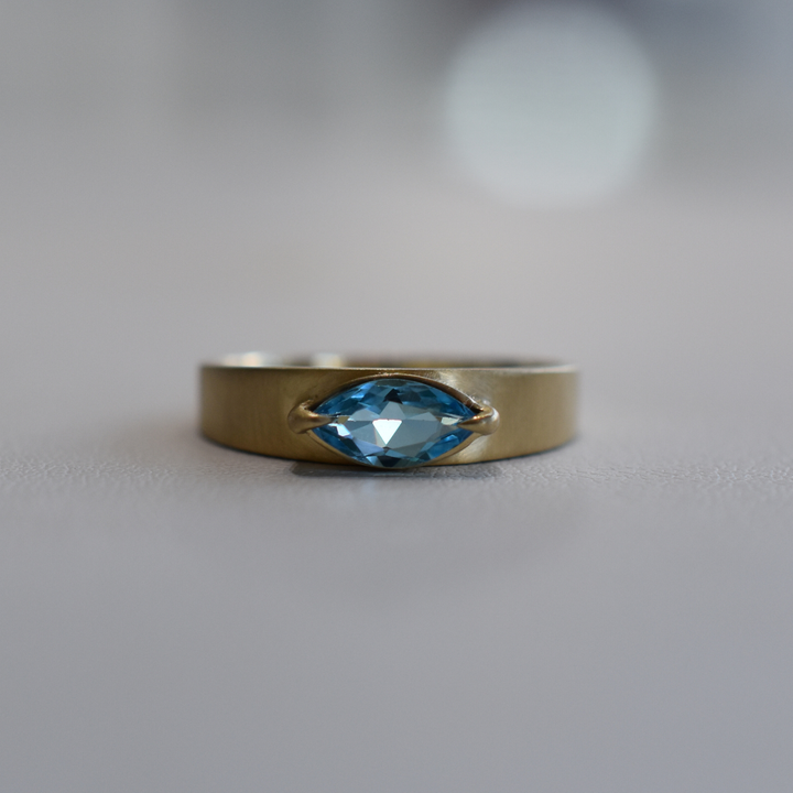 Tapered Band Ring - Blue Topaz