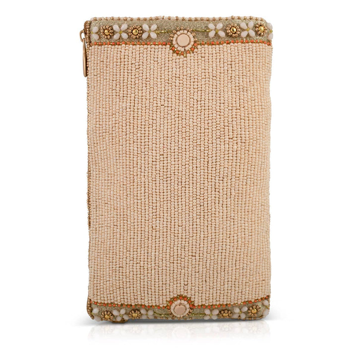 Gentle Touch Pink & Green Floral Beaded Crossbody Phone Bag