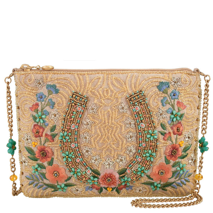 Iron Luck Beaded Horseshoe and Floral Crossbody Bag