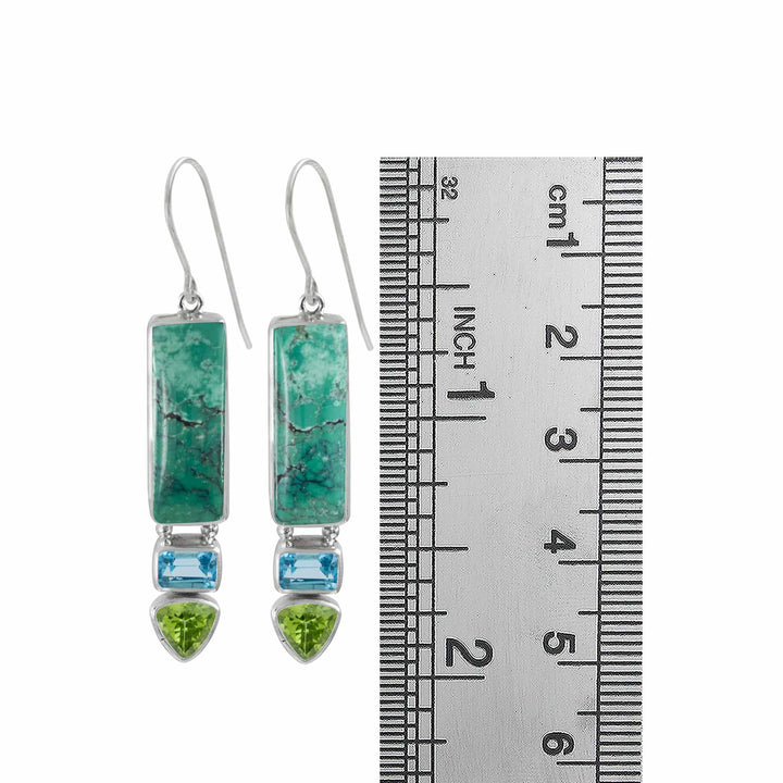 Turquoise and Peridot Earrings