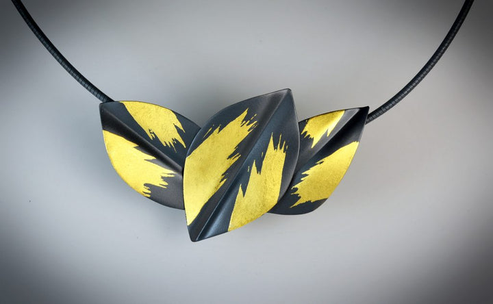 Three Leaf Necklace in Oxidized Silver