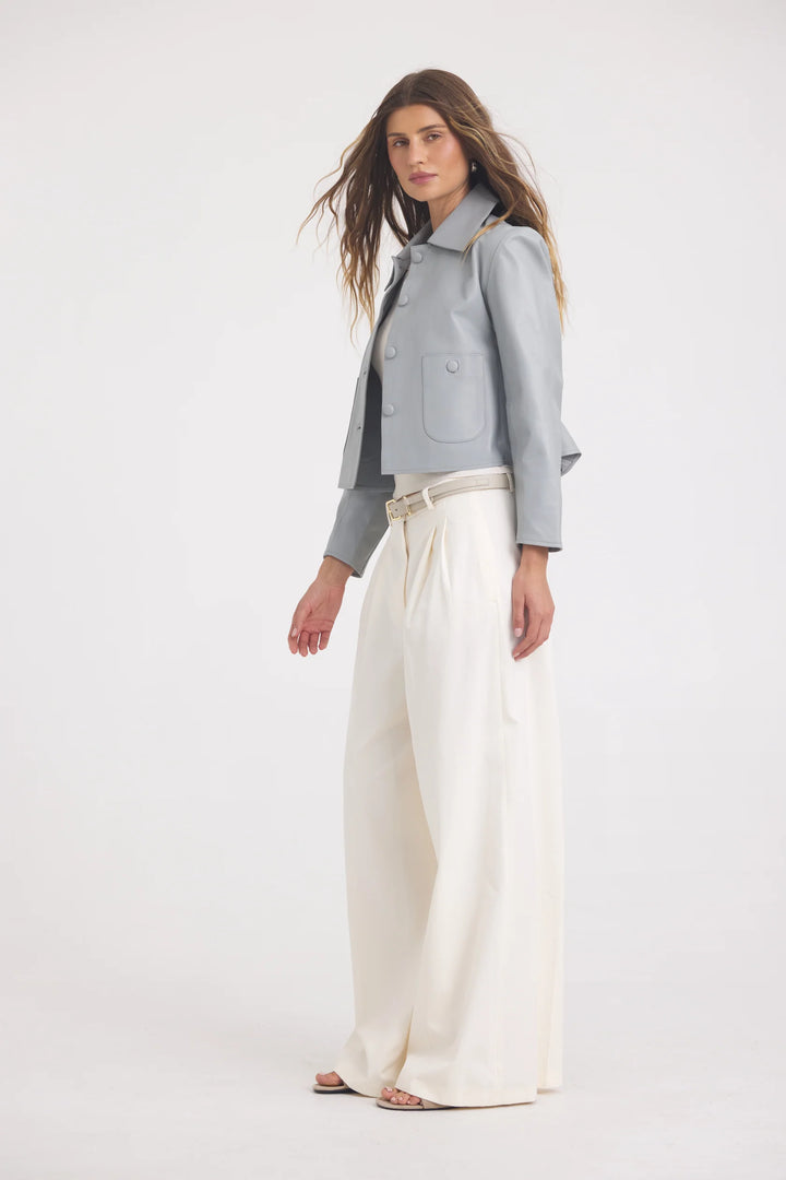Julie Burnished Leather Jacket - Quarry