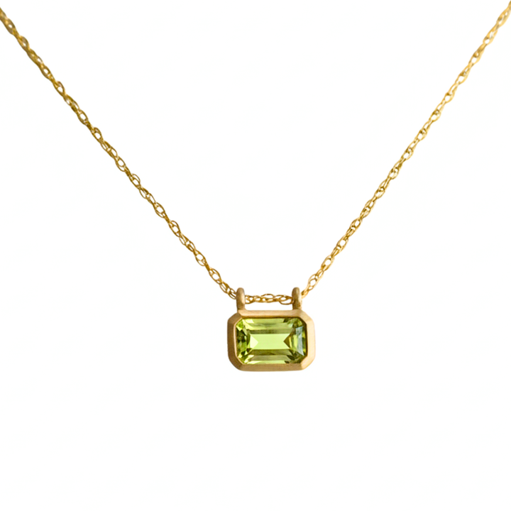 Peridot Bezel Pendant Necklace