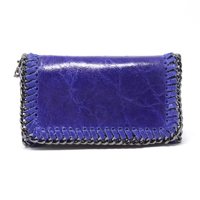 GF0390 GENUINE ITALIAN LEATHER CROSSBODY CLUTCH