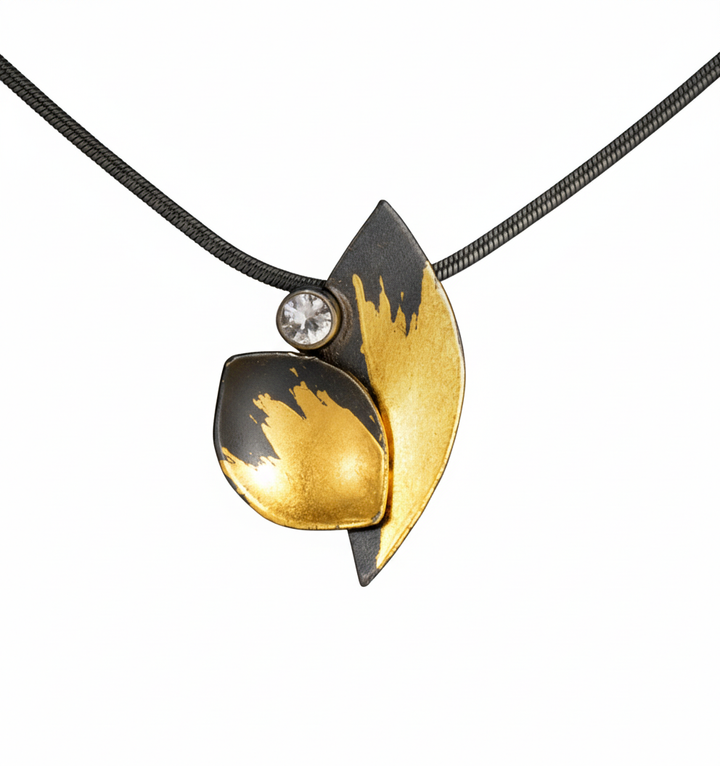 White Sapphire Leaf Necklace