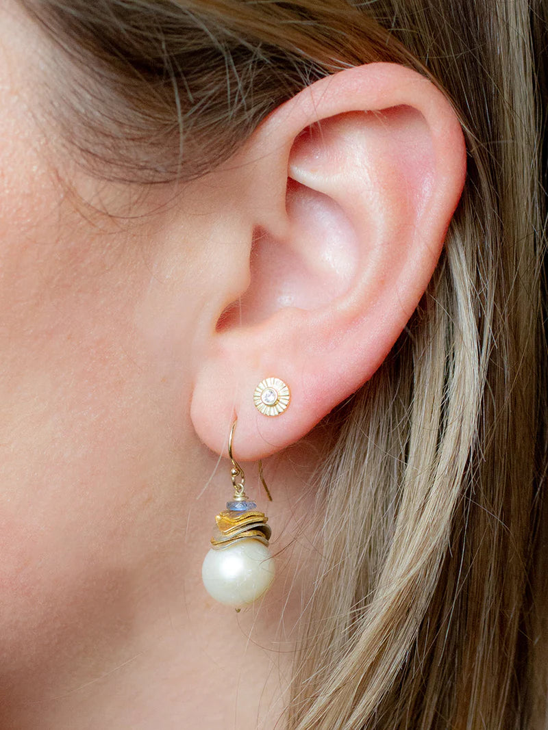 Rio Signature Earrings - Grey Pearl