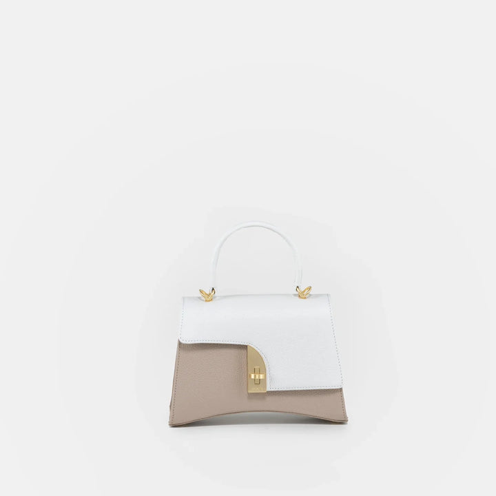Arco Small Satchel - Taupe/White