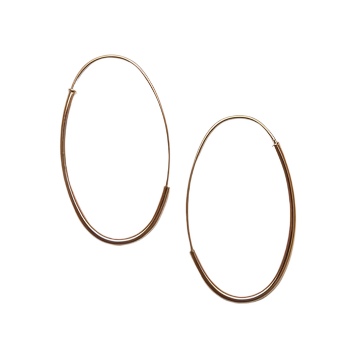 Gold Oval Endless Hoops - 1.5 x 35mm