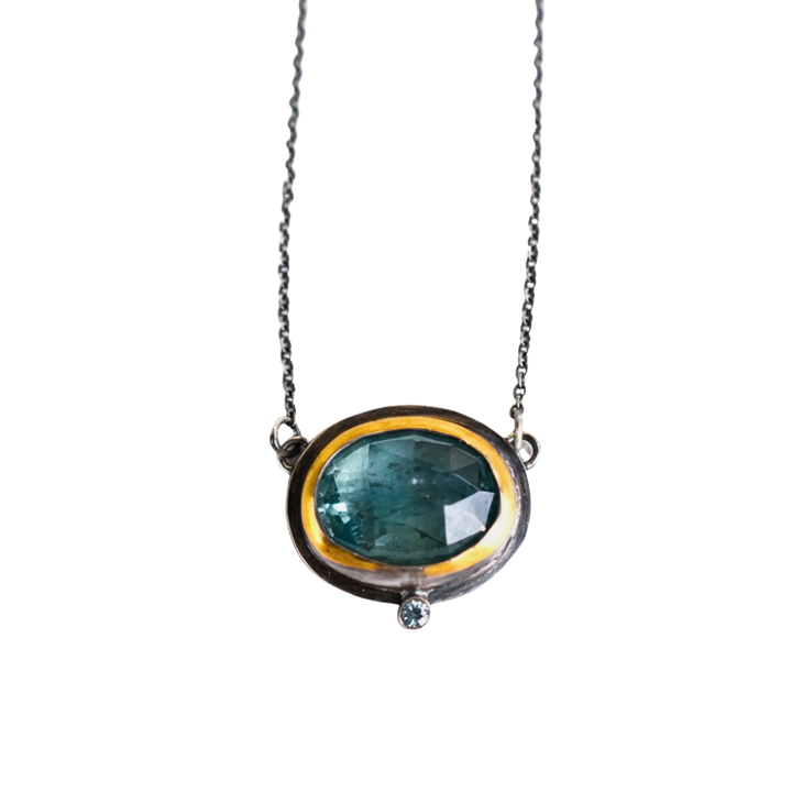 Crescent Rim Necklace ~ Sky Blue Kyanite