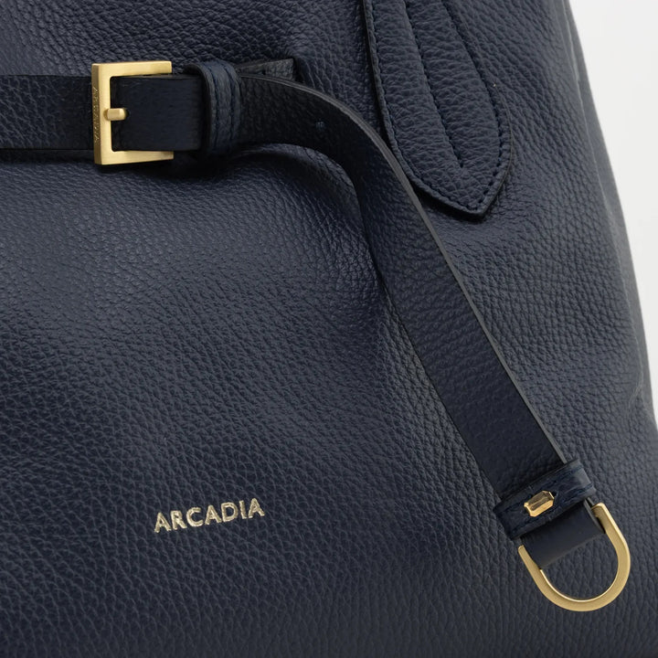 Doll Leather Top Handle Bag - Navy