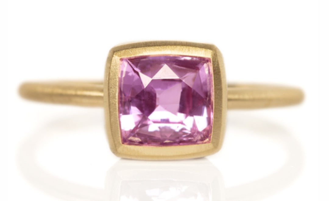 Simple Bezel Ring - Pink Sapphire