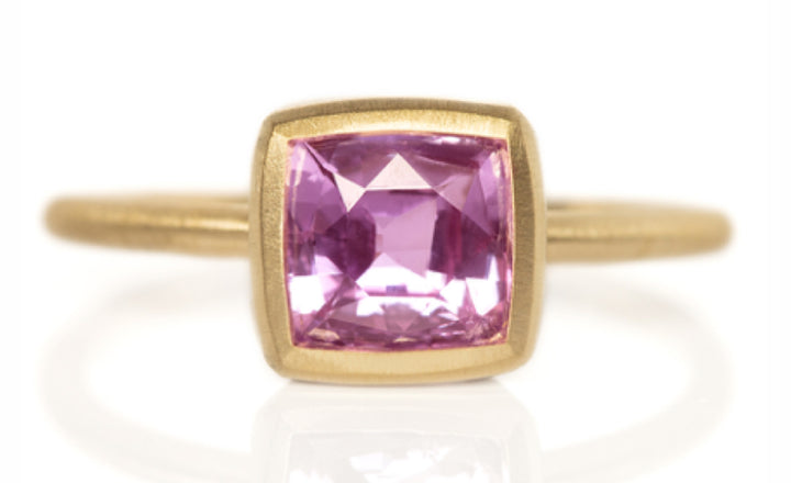Simple Bezel Ring - Pink Sapphire