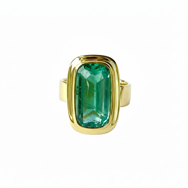 Indicolite Tourmaline Cabochon Ring