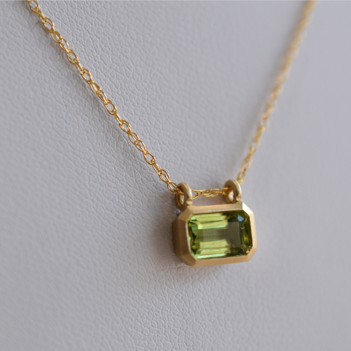 Peridot Bezel Pendant Necklace