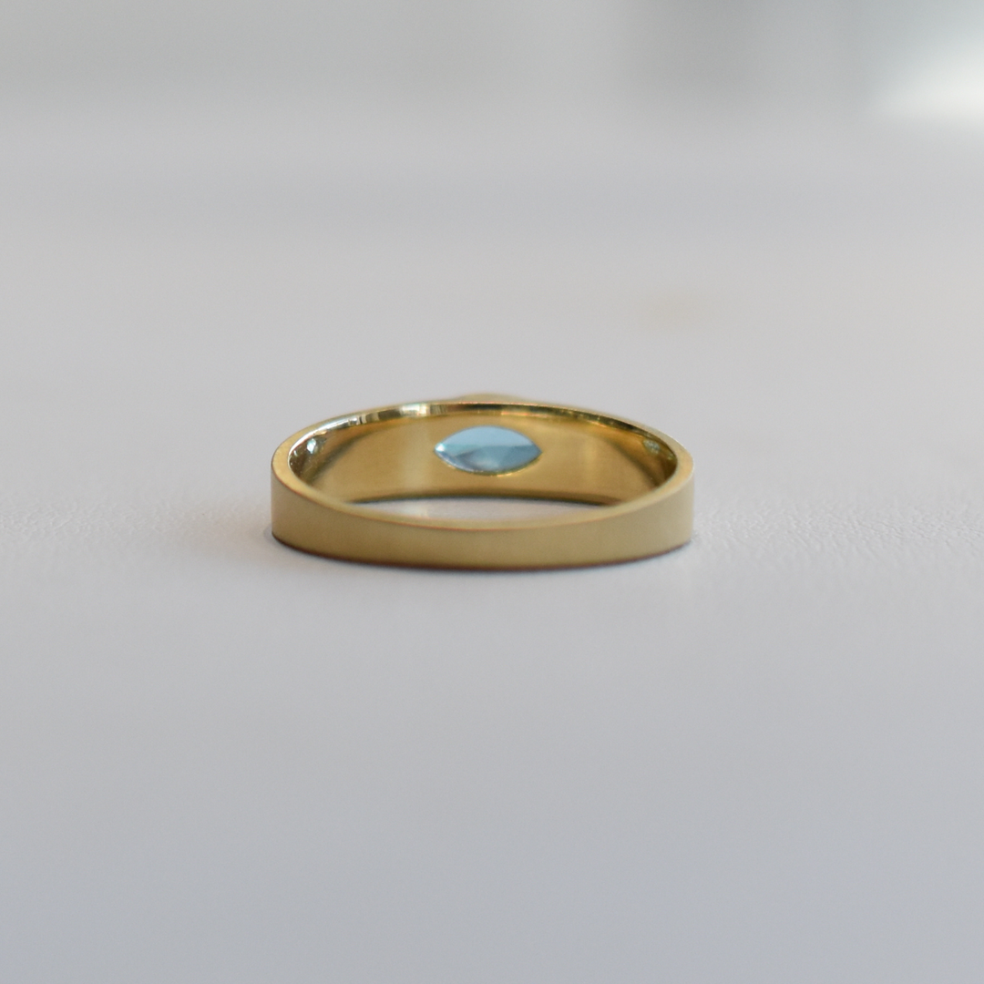 Tapered Band Ring - Blue Topaz