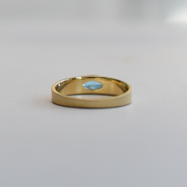 Tapered Band Ring - Blue Topaz