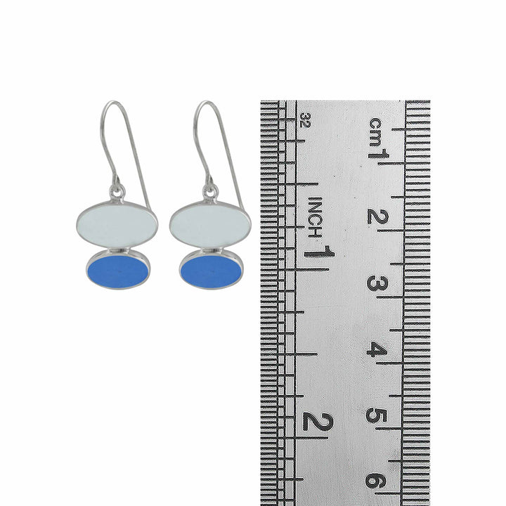 Aqua and Cobalt Blue Sea Glass Drop Earrings