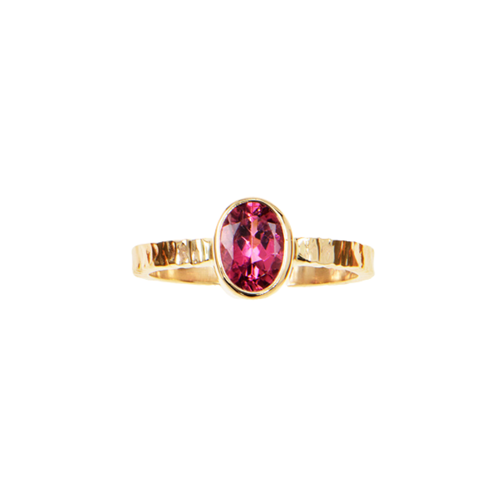 Pink Tourmaline Faceted Ring