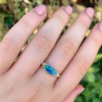 Australian Opal with Diamonds Ring