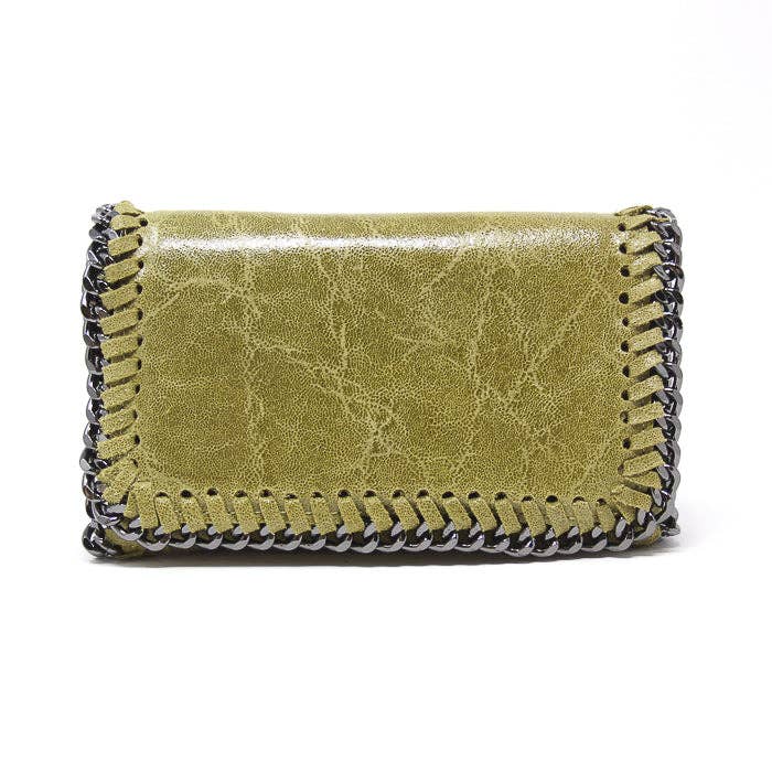 GF0390 GENUINE ITALIAN LEATHER CROSSBODY CLUTCH
