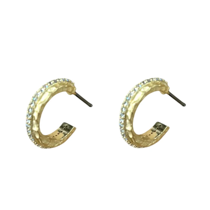 Gold Mini Egy Crystal Hoops