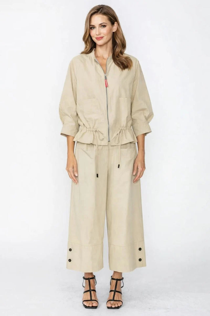 Lightweight Peplum Jacket - Khaki