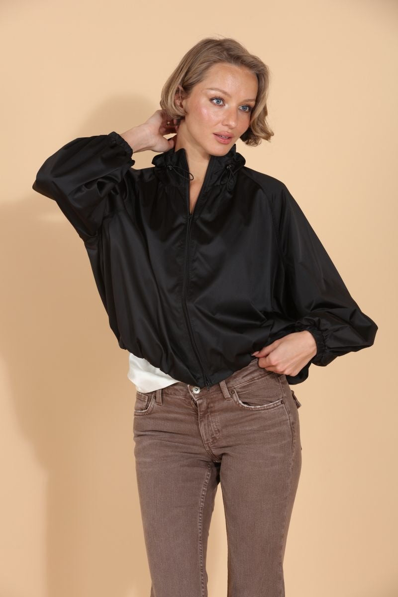 Full Zip Blouson Jacket - Black