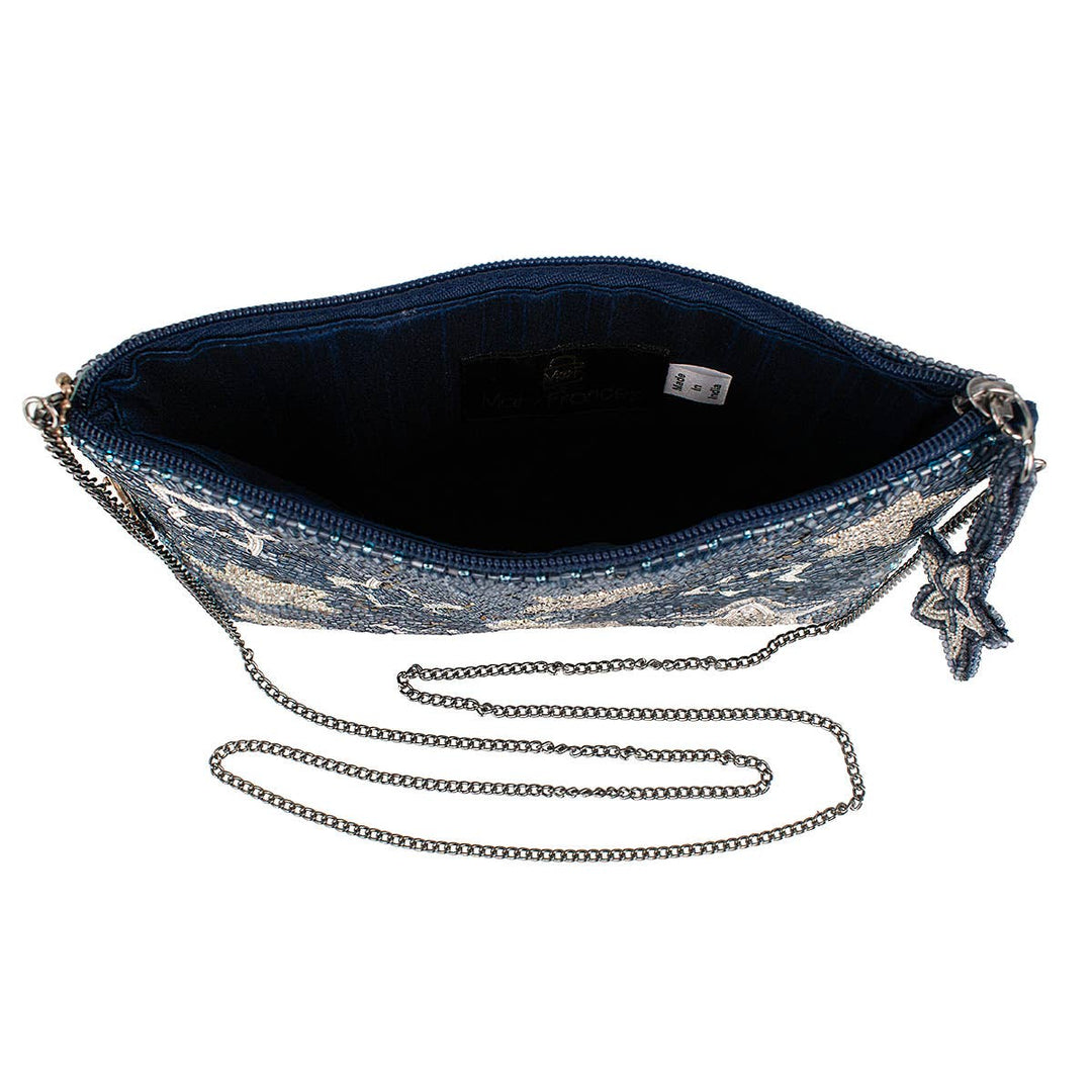 Super Nova Blue Celestial Stars & Moon Beaded Crossbody Mini