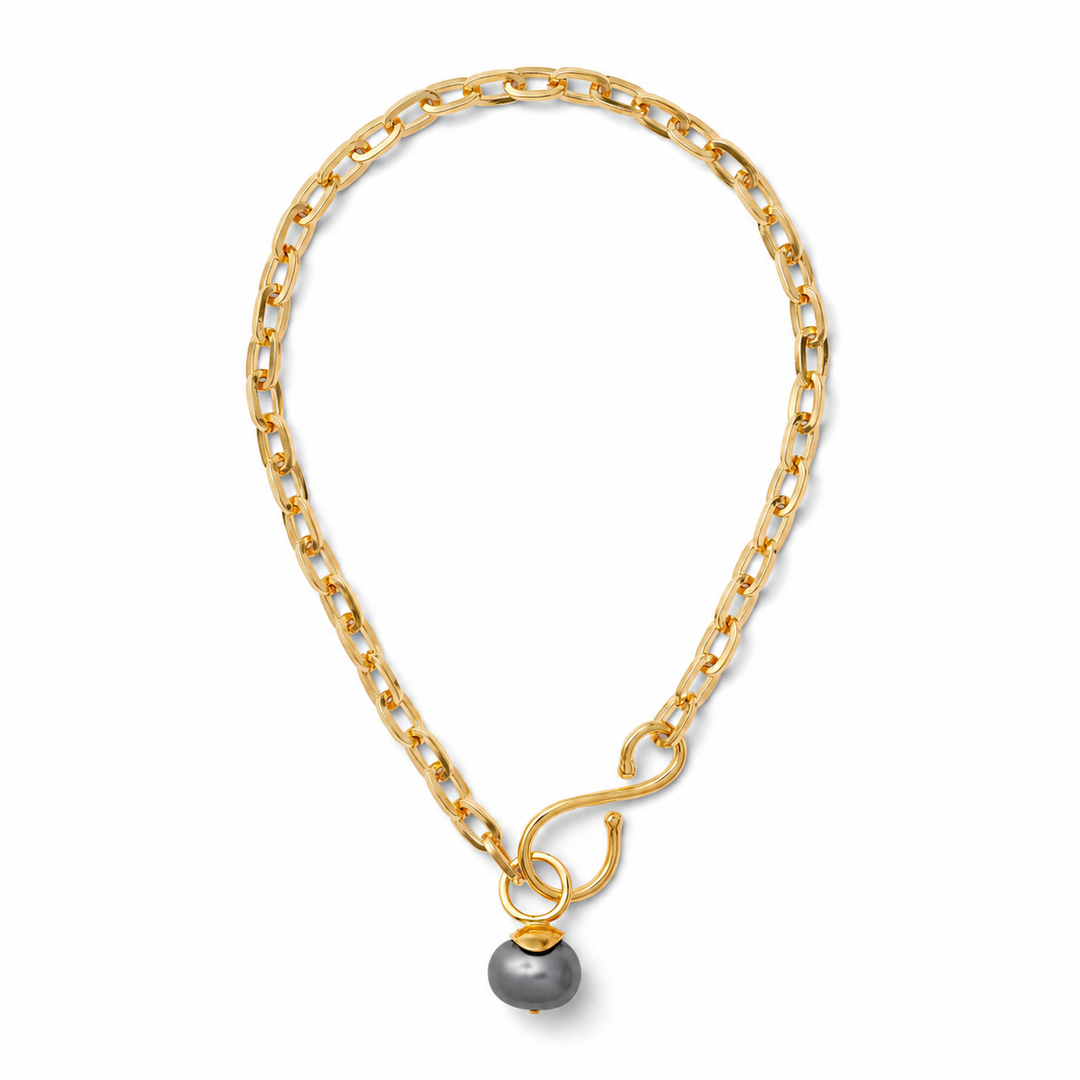 Big + Bold Gold Pearl Pendant